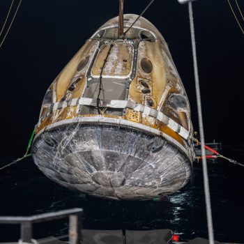 Récupération de la capsule crew dragon de Crew-5 par SpaceX