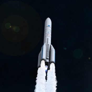 Ariane 6 en plein décollage depuis le CSG (crédit ArianeGroup)